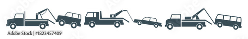 vector towing truck simple illustration