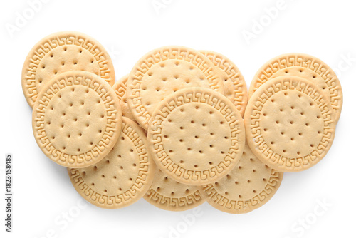 Round golden biscuits with ...