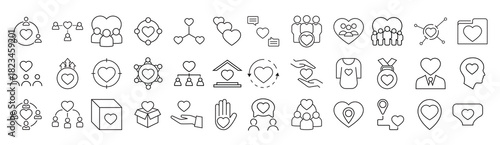  volunteer icon set community service illustration sign