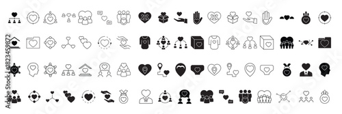 volunteer icon set community service illustration sign