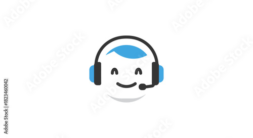 Smiling support agent with a headset providing customer service online illustrating helpdesk assistance and positive communication perfect for tech blogs