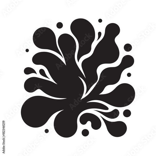 organic shapes digital print vector silhouette clip art logo design illustration. abstract organic icon collection