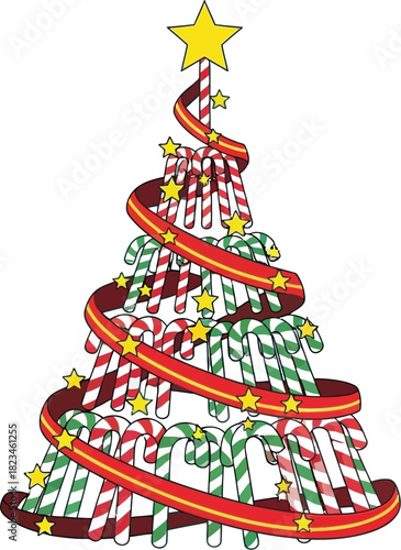 Christmas tree candy canes holiday celebration festive season winter december joy