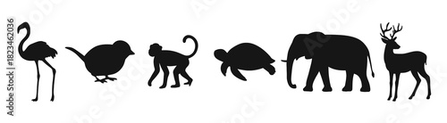 wild animal silhouettes collection set 