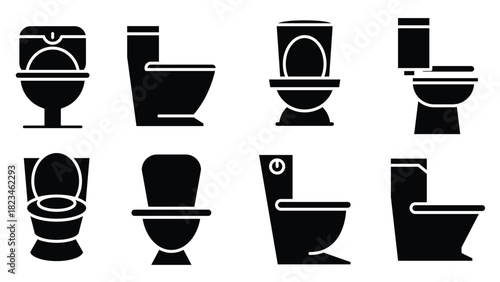 wc and toilet bowl icons