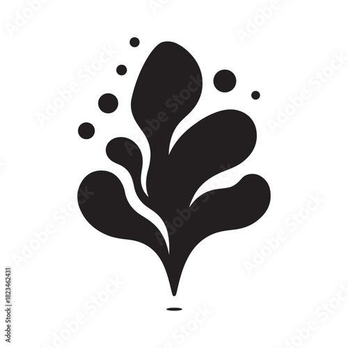 organic shapes digital print vector silhouette clip art logo design illustration. abstract organic icon collection