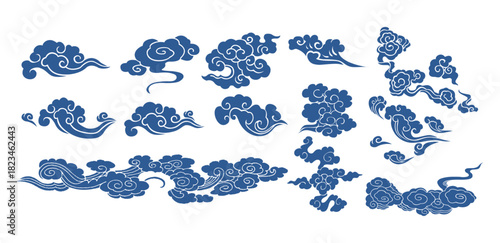 Chinese Cloud Pattern Vector, Traditional Auspicious Cloud Design