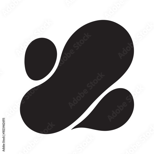 organic shapes digital print vector silhouette clip art logo design illustration. abstract organic icon collection