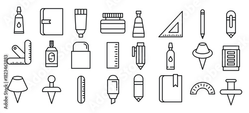 writing tool and stationery icons