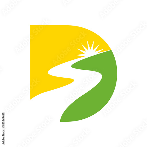 Sunrise Path Letter D Logo