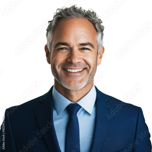 Confident senior businessman in blue suit
