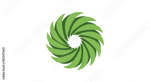 green vortex pattern design swirling to convey sustainability and eco-friendly solutions ideal for environmental campaigns and renewable energy promotions.