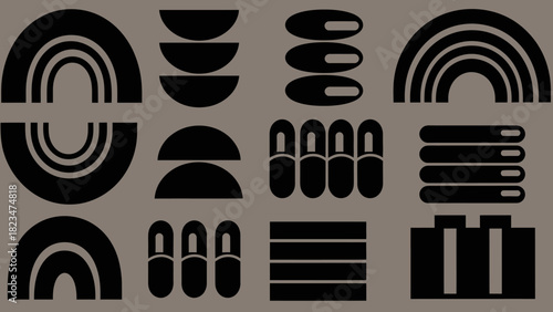 Abstract geometric shapes in a minimalist and modern style.