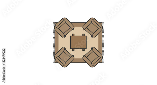 lounge area creating a cozy arrangement with armchairs around a coffee table on a patterned rug perfect for interior design and home decor ideas