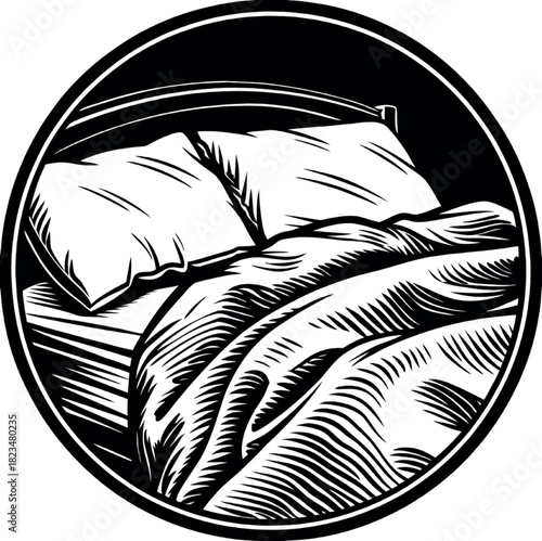 vector illustration of a black and white feather