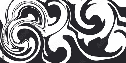 Latar belakang horizontal abstrak dengan gelombang berwarna. Ilustrasi vektor trendi dalam style retro 60s, 70s.