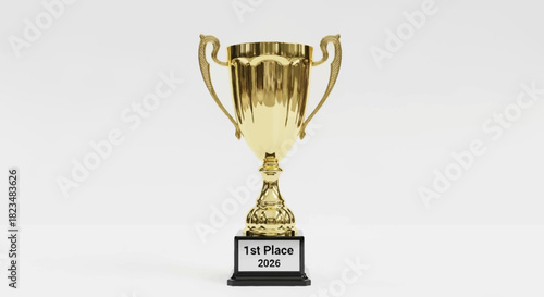 Celebrate 2026 victory with this stunning gold trophy for your winning achievement