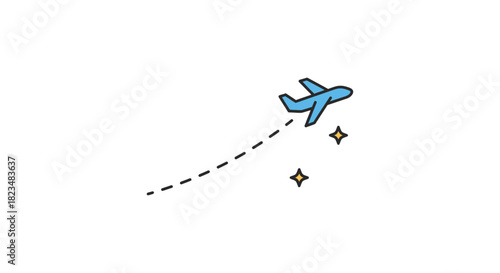 airplane flying with sparkles a concept illustrating travel flights and aviation for travel blog backgrounds aviation holiday and transportation