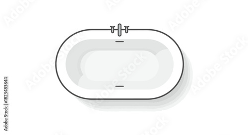 bathtub illustration a modern freestanding soaking tub with minimalistic design against a white background ideal for bathroom renovation projects