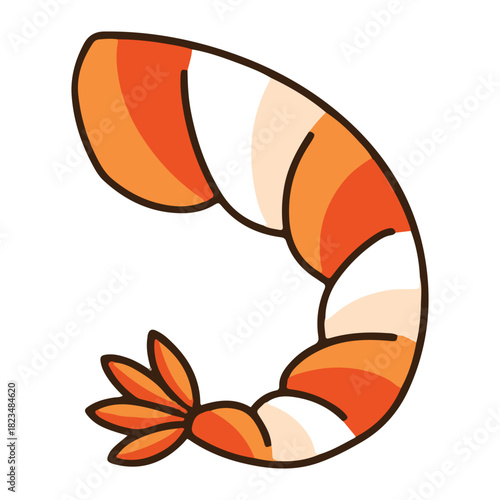 boiled shrimp colored icon