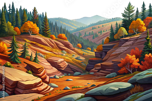 Allegheny Highlands West Virginia Foggy Ridges Soft fog drifting through spruce and hardwood ridges with exposed rocks and damp forest floor