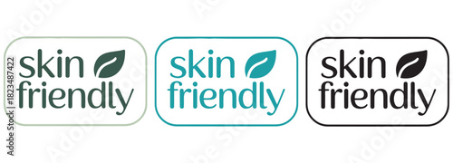Skin Friendly badge set , Skin Friendly logo set, Skin Friendly seal, for Cosmetic and Skincare Packaging Design