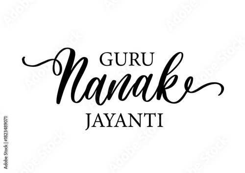 Guru Nanak Jayanti Calligraphy Script Design.