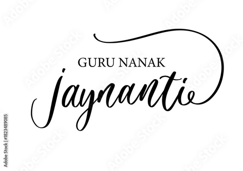 Guru Nanak Jayanti Calligraphy Script Design.