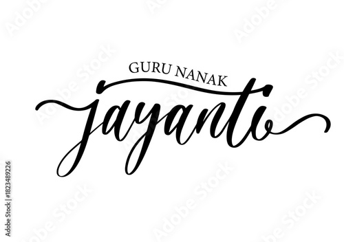 Guru Nanak Jayanti Calligraphy Script Design.