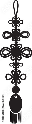 Traditional chinese lucky knot ornament with tassel hanging