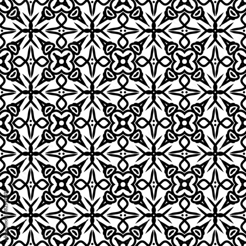 Hand Drawn Line Art Ornamental Tile Design