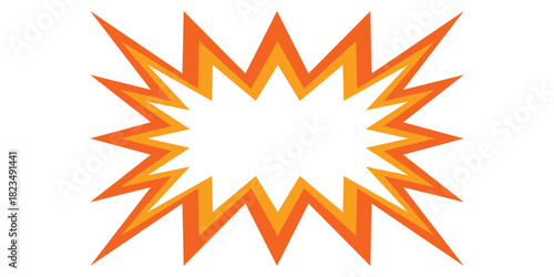 Orange explosion vector illustration sharp burst design element EPS vector