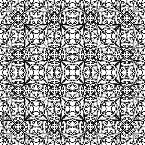 Hand Drawn Line Art Ornamental Tile Design