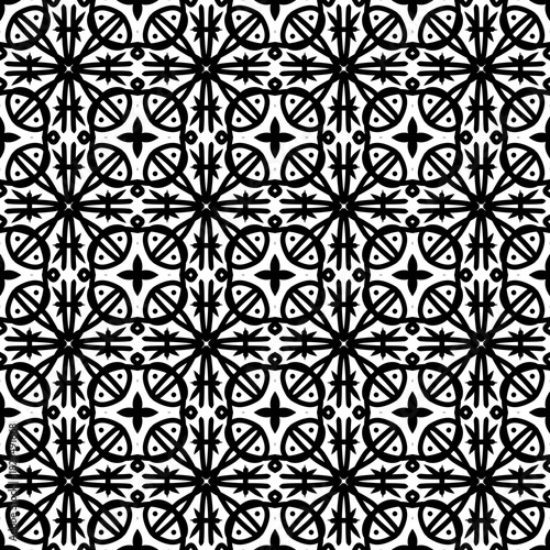 Hand Drawn Line Art Ornamental Tile Design