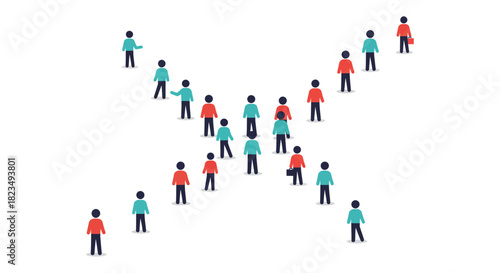 business team crossing paths illustrating collaboration teamwork in a company setting perfect for corporate websites and articles global connections