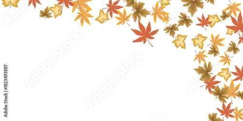 Autumn leaves background featuring falling maple leaves in warm colors perfect for seasonal designs and Thanksgiving themes EPS vector