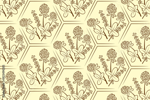 Botanical Clover Seamless Pattern Vector Illustration