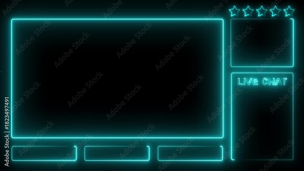 Intermission Stream Overlay Animated. Neon Sign looping and chat for ...