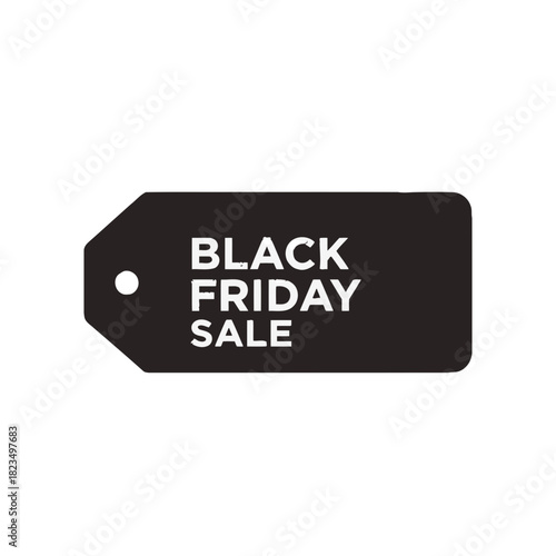 Bold Black Friday sale tag for retail promotions and holiday shopping deals, eye catching design