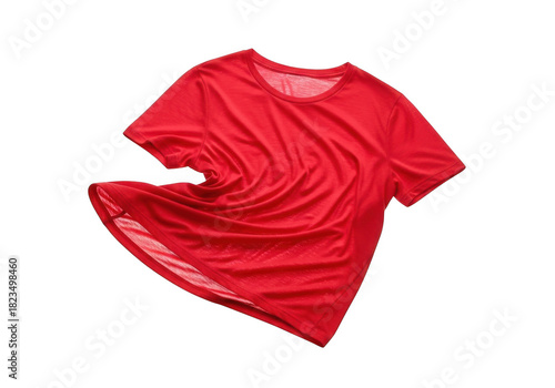 A crumpled red tshirt isolated on transparent background