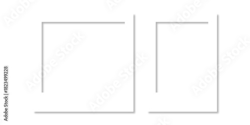 Blank Polaroid Photo Frames Mockup Set, Square and Portrait, with Transparent Background