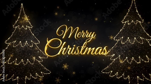 Wallpaper Mural Merry Christmas Greetings Text Background Intro with Christmas Tree
 Torontodigital.ca