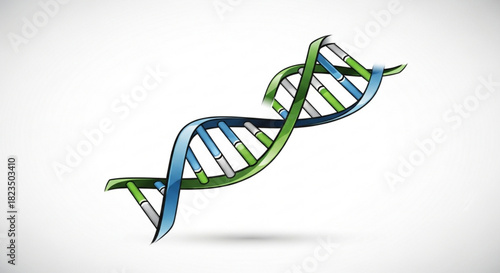 Illustration of a stylized double helix dna structure representing genetics, heredity, and molecular biology science concept