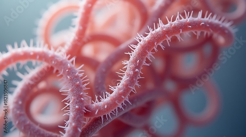 Ebola virus structure close up