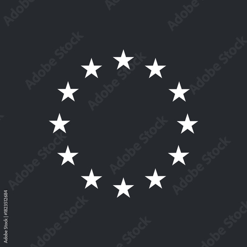 European Union white Stars emblem. EU flag element
