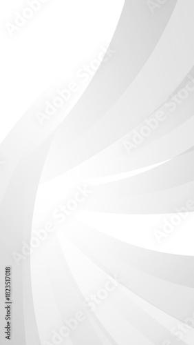 white geometric abstract background vertical overlap layer on bright space with waves decoration. Minimalist modern graphic design. tempate reel, poster, banner.