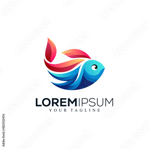 Vibrant Gradient Fish Logo