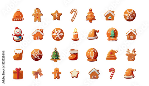 可愛いたくさんのジンジャーブレッド　クッキー