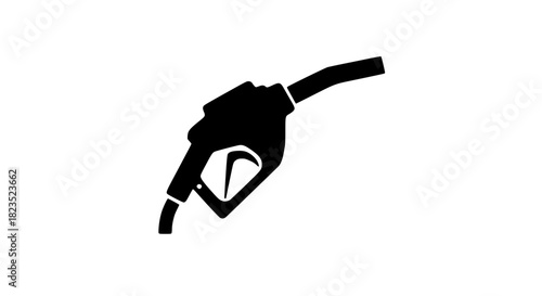 Isolated black and white vector silhouette illustration of a Fuel Nozzle