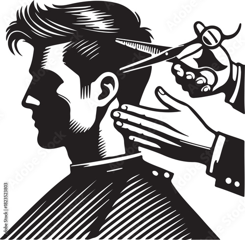 Cartoon vector illustration of a man playing the violin